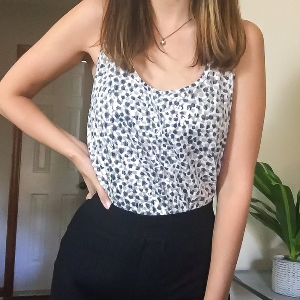 Ann Taylor White Sequin Tank Top